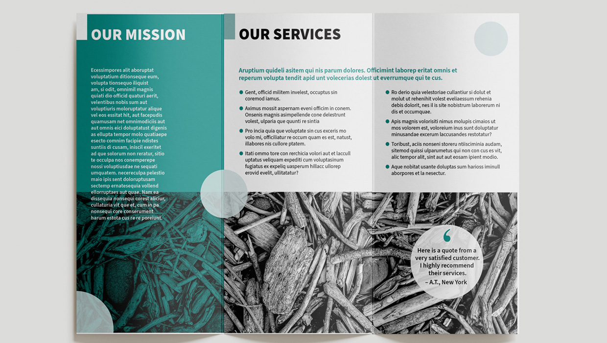 trifold brochure template for InDesign