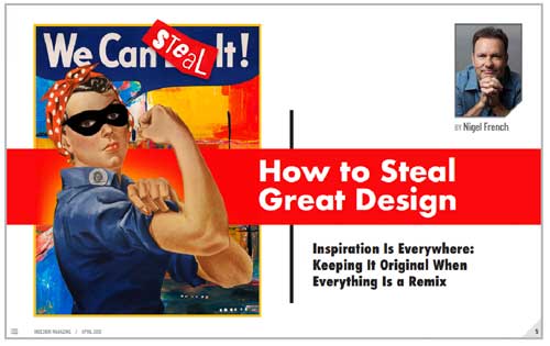 cover page of article from InDesign Magazine by Nigel French called How to Steal Great Design