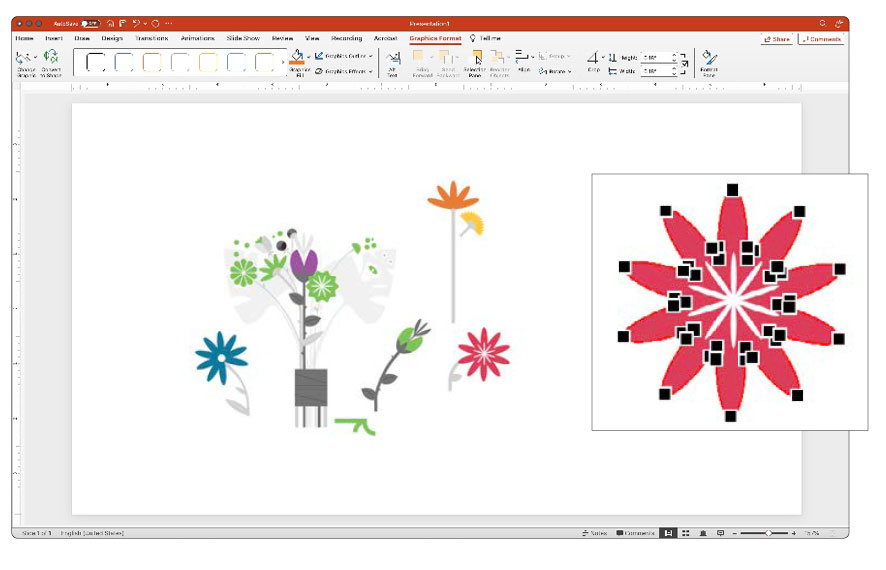 Figure 9. SVG file converted to PowerPoint shapes