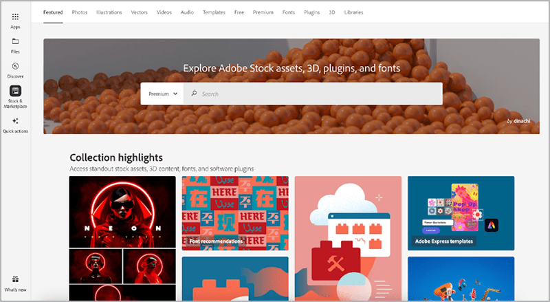 Figure 16. Adobe Stock is also accessible through the Adobe Creative Cloud desktop application.
