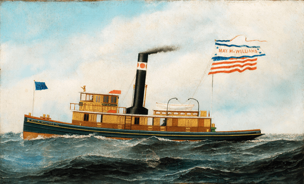 Figure 3. Antonio Jacobsen, The Ocean-Going Tug “May McWilliams”, ca. 1895, oil on canvas, Smithsonian American Art Museum, Museum purchase, 1966.83