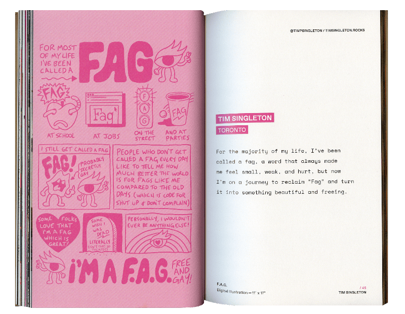 Figure 10. The art for Raw is often blunt, bold, and shocking. Poirier and her team asked that artists submit only one sentence to go along with their work, to leave the pieces more open to the reader’s interpretation. 