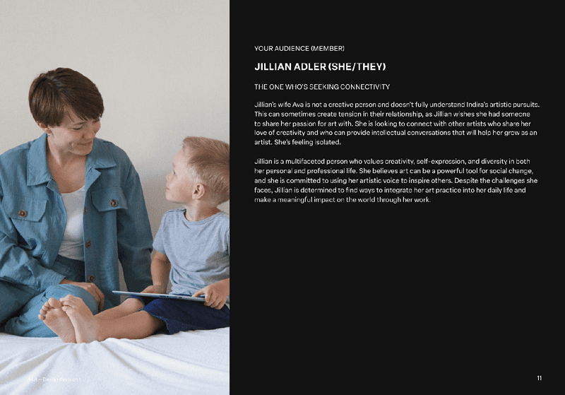 Figure 24. Each brand strategy guide features several “Audience Members,” complete with a nuanced identity and backstory. 
