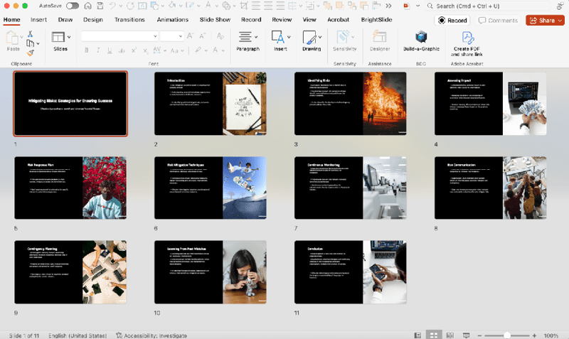 Figure 8. MagicSlides created basic image and text slides downloadable to PowerPoint.