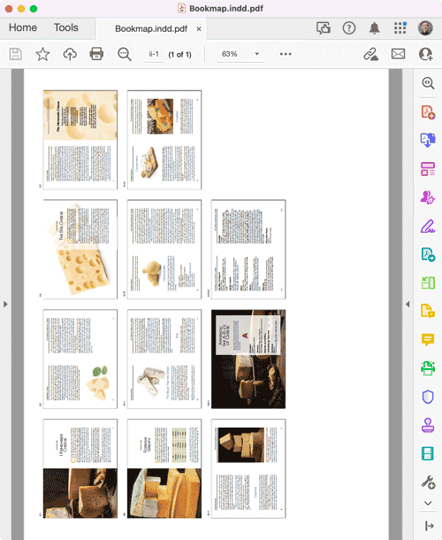 PDF book map appearing sideways in Adobe Acrobat due to its landscape orientation