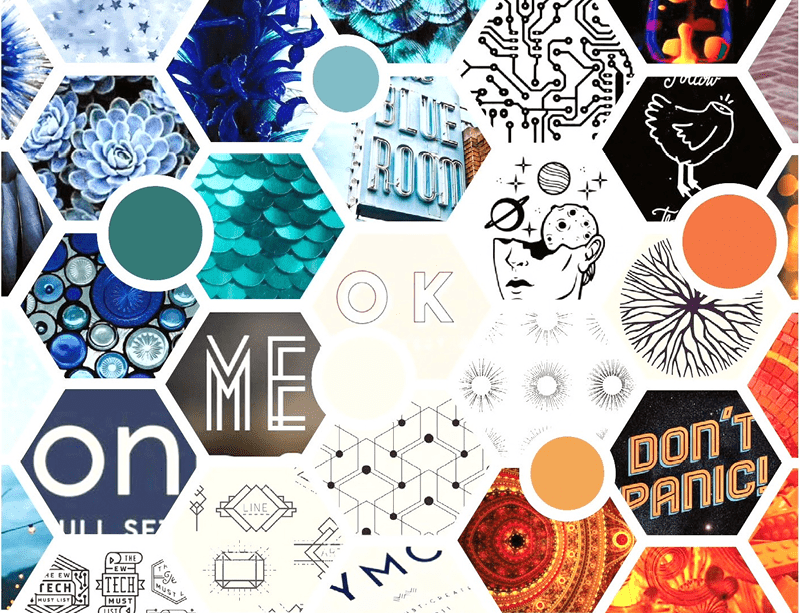 Figure 4. Include solid colors in your mood board, in addition to samples of type and graphics.