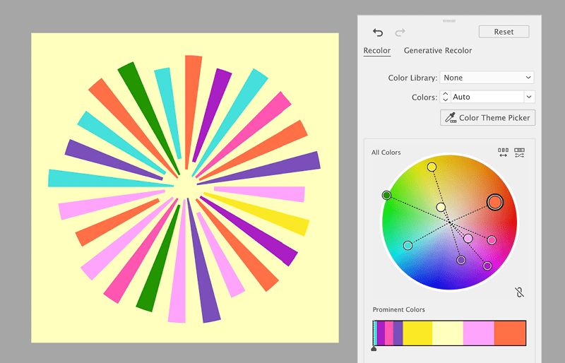 Figure 8. Unlink colors to adjust them individually, and double-click a color stop to open the Color Theme Picker.