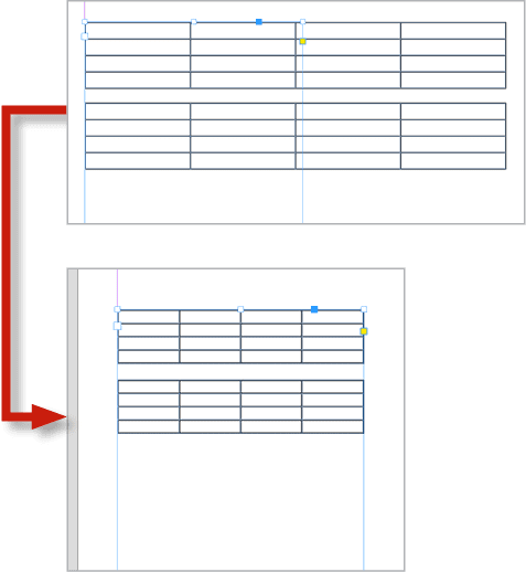 Figure 10. If you need to redistribute table columns evenly into a narrower column width, you’ll really want the Tables Sized to Frames script.