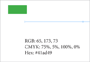 Figure 21. Let InDesign figure out the basic breakdowns of your color swatches in other color models.