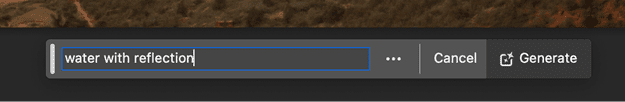 Figure 38. Add a prompt in the prompt field, and click Generate.