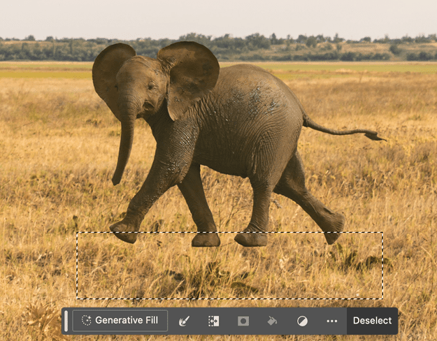 Figure 6. Make a selection around the area you want to blend, and use Generative Fill without typing a prompt.