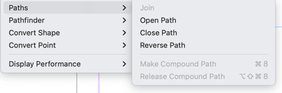 InDesign Path commands for Open, Close, and Reverse Path
