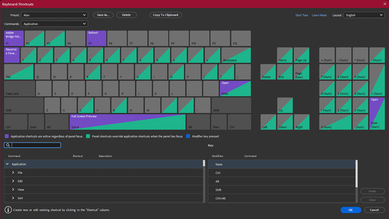 Figure 7. The amazing visual keyboard shortcuts interface