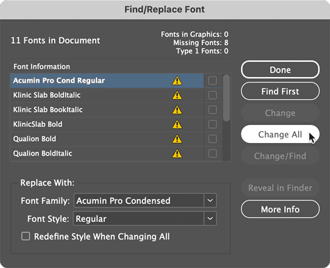 Figure 3. In many cases, the fonts reported as used in the converted PDF won’t exactly match the names of the same fonts that you may have on your system.