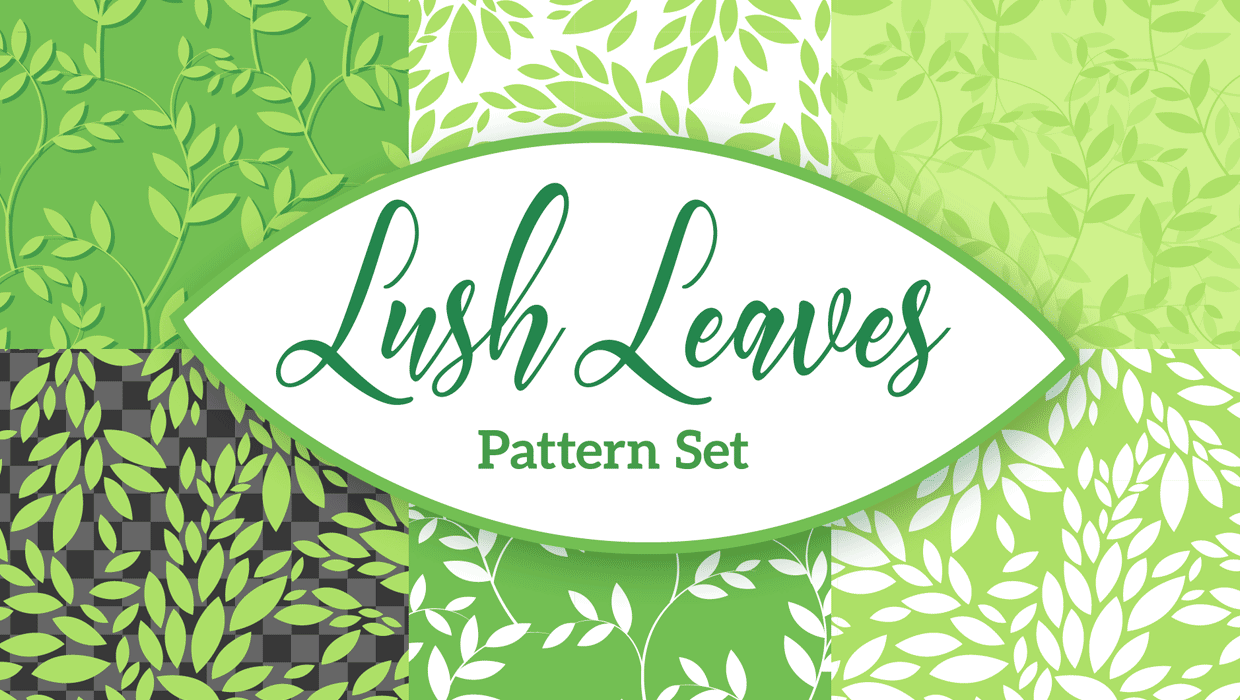 downloadable lush leaves pattern set
