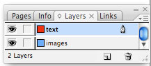 Figure 2: Use InDesign’s layers to separate text from images.
