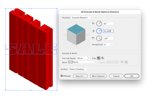 Figure 16. Adjust the Y axis rotation for more precision.
