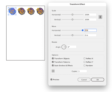 Figure 2. Create a row of your image by generating virtual copies.