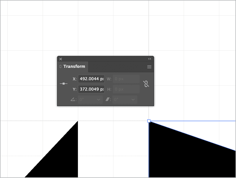 Figure 4. Manually checking the Y axis position of the top points for perfect alignment, rather than relying on Illustrator’s snapping functionality, is a good idea, especially with complicated designs, where points might snap to positions you don’t intend.