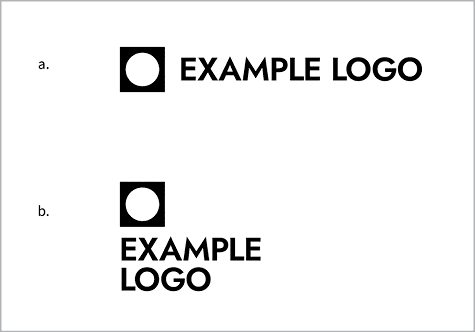 Figure 5. A logo in its horizontal (a) and vertical (b) versions