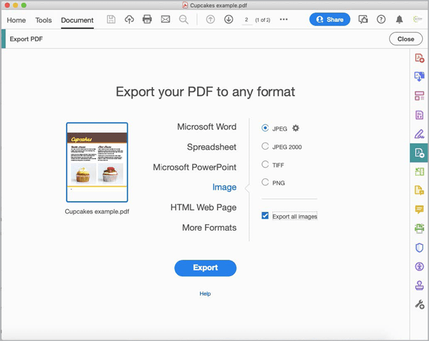 Figure 7. You can export all images from a PDF in one step.