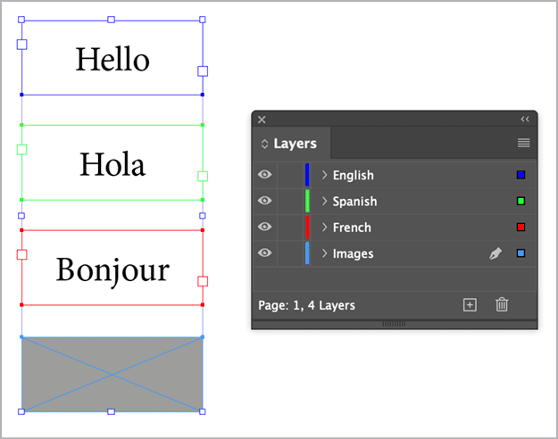 Figure 9. Add any layer structure to your InDesign documents instantly with Snippets.