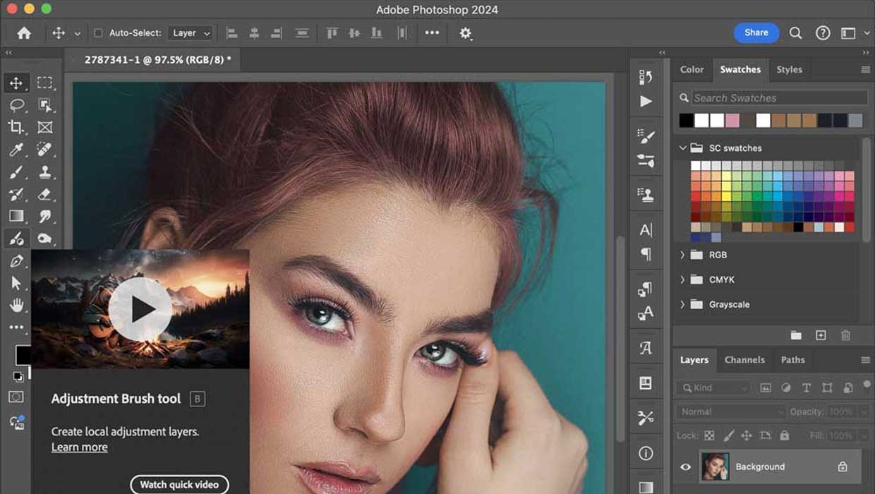 Photoshop adjustment brush