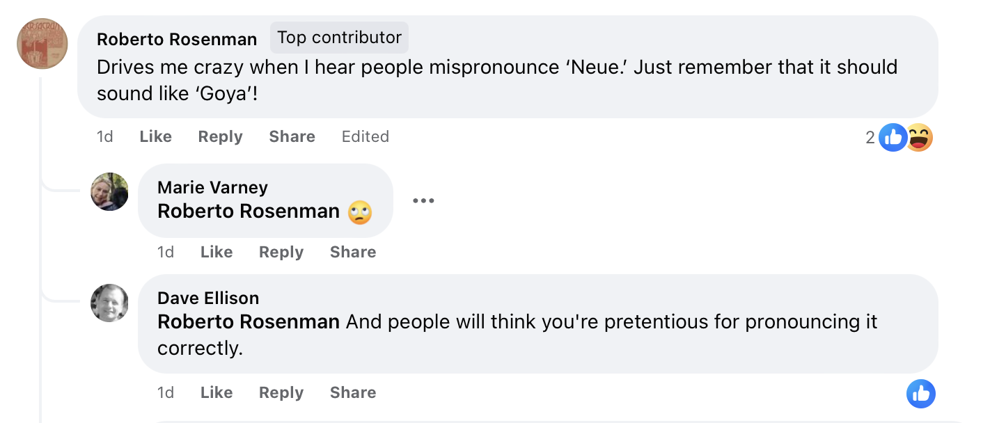 A thread from a Facebook group discussion