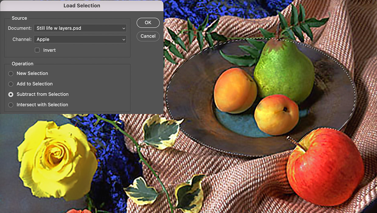 Figure 9. Remember that the alpha channels you save do not automatically update when the content of the image changes.