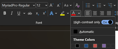 Figure 2. Microsoft 365’s high-contrast filter