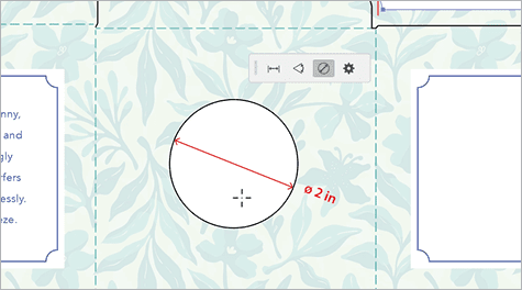 Figure 4. Drag inward from the edge of a circle to measure its diameter, or outward to measure its radius.