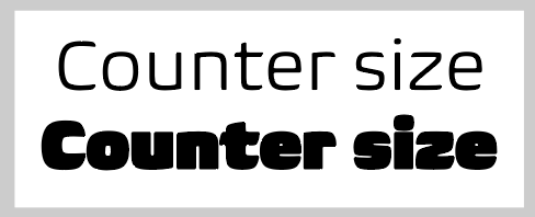 Counter size example