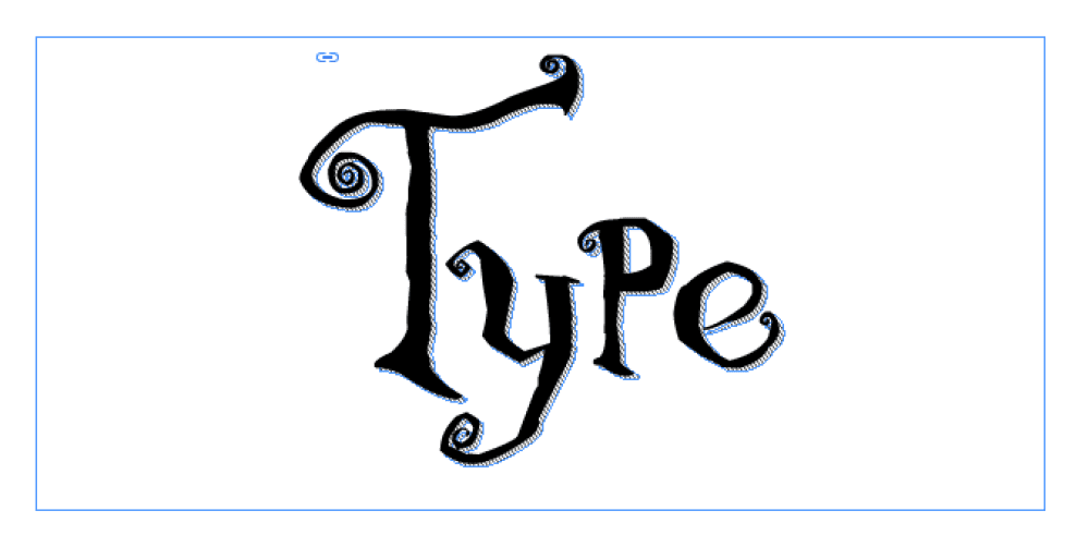 Selected text with patterned drop shadow
