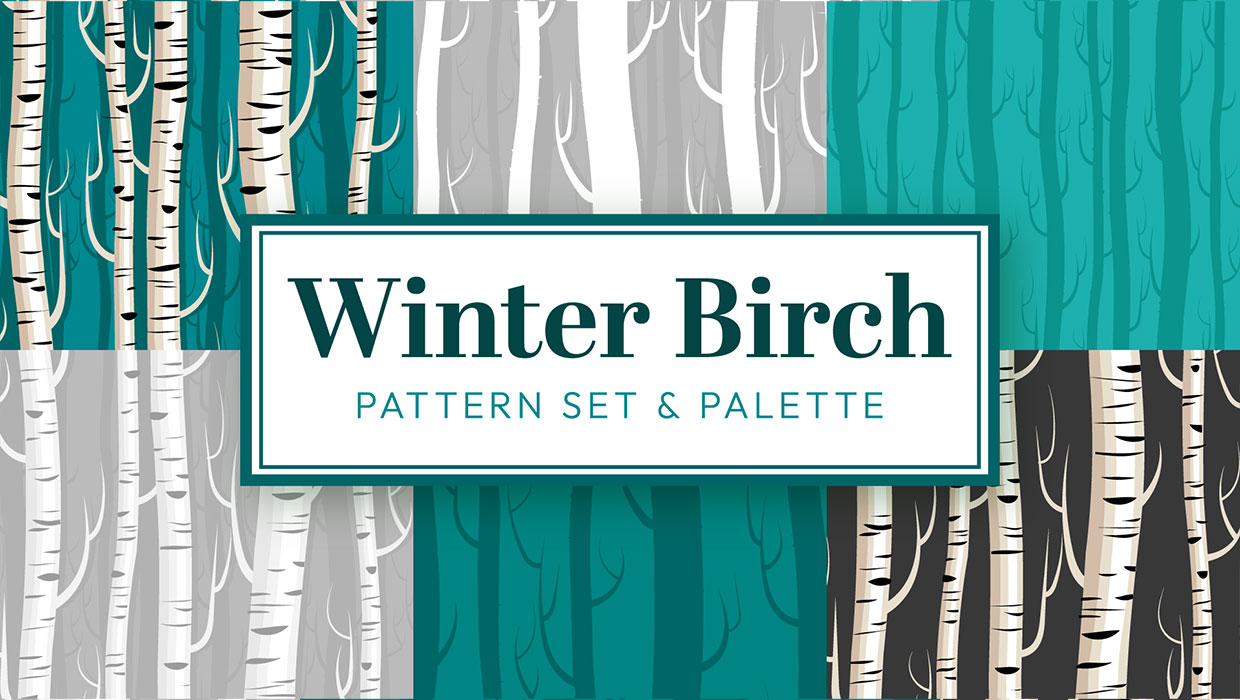 Winter Birch Patterns and palette