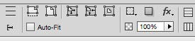 Section of Control panel shows fitting options