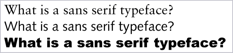 Type samples contrast three font styles