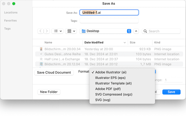 Illustrator file formats