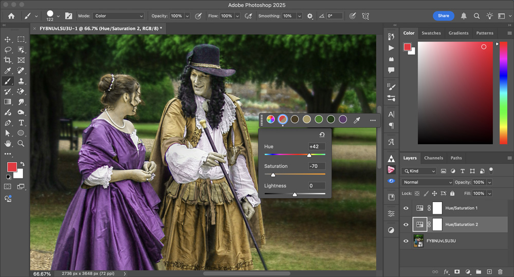 New features in Photoshop 2025: add your own colors