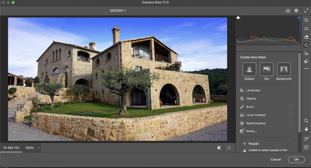 New features in Photoshop 2025: camera raw masking