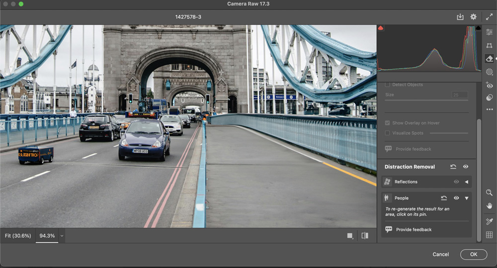New features in Photoshop 2025: removing people result