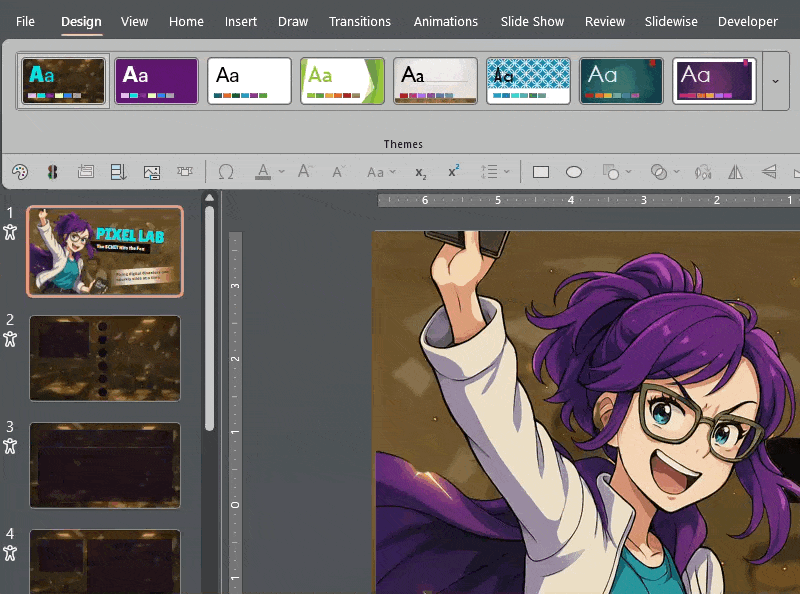 PowerPoint set custom default theme