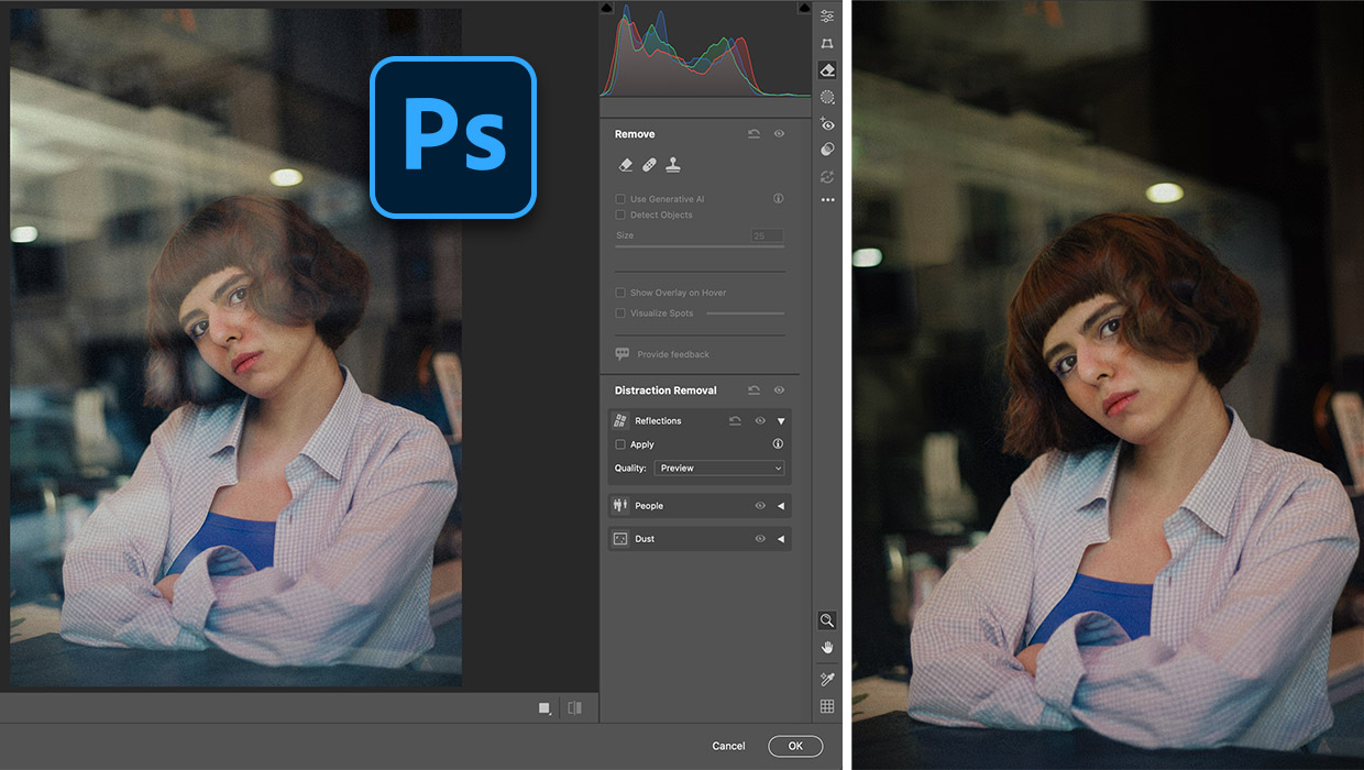 fixing photos with AI in Photoshop