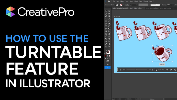 How to use the turntable feature in illustrator