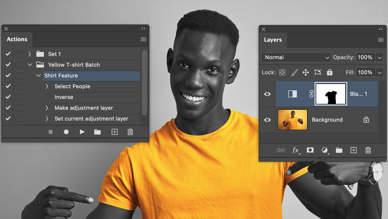 Photoshop batch processing with AI
