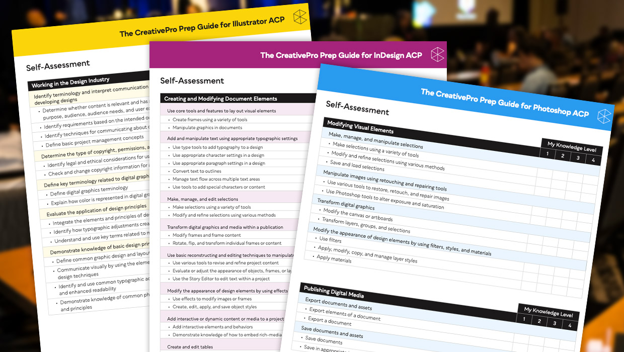 Adobe Certification Prep Guides for Photoshop, Illustrator, and InDesign
