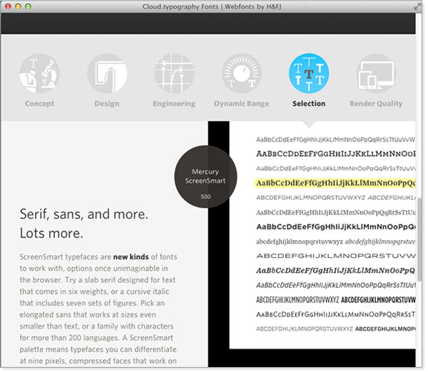 screenshot of the website