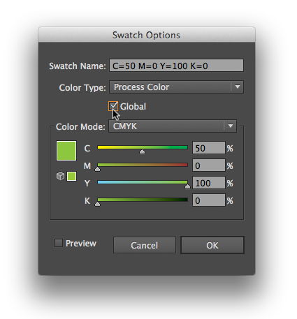 Illustrator Swatches panel