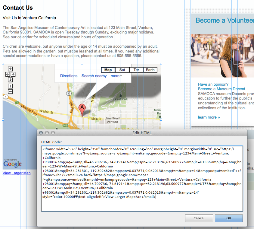 Embeding a Map with Muse