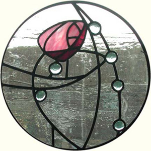 stained glass designed by Charles Rennie Mackintosh