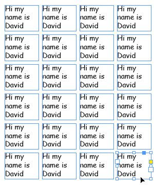 MakeGrid script run on a text frame